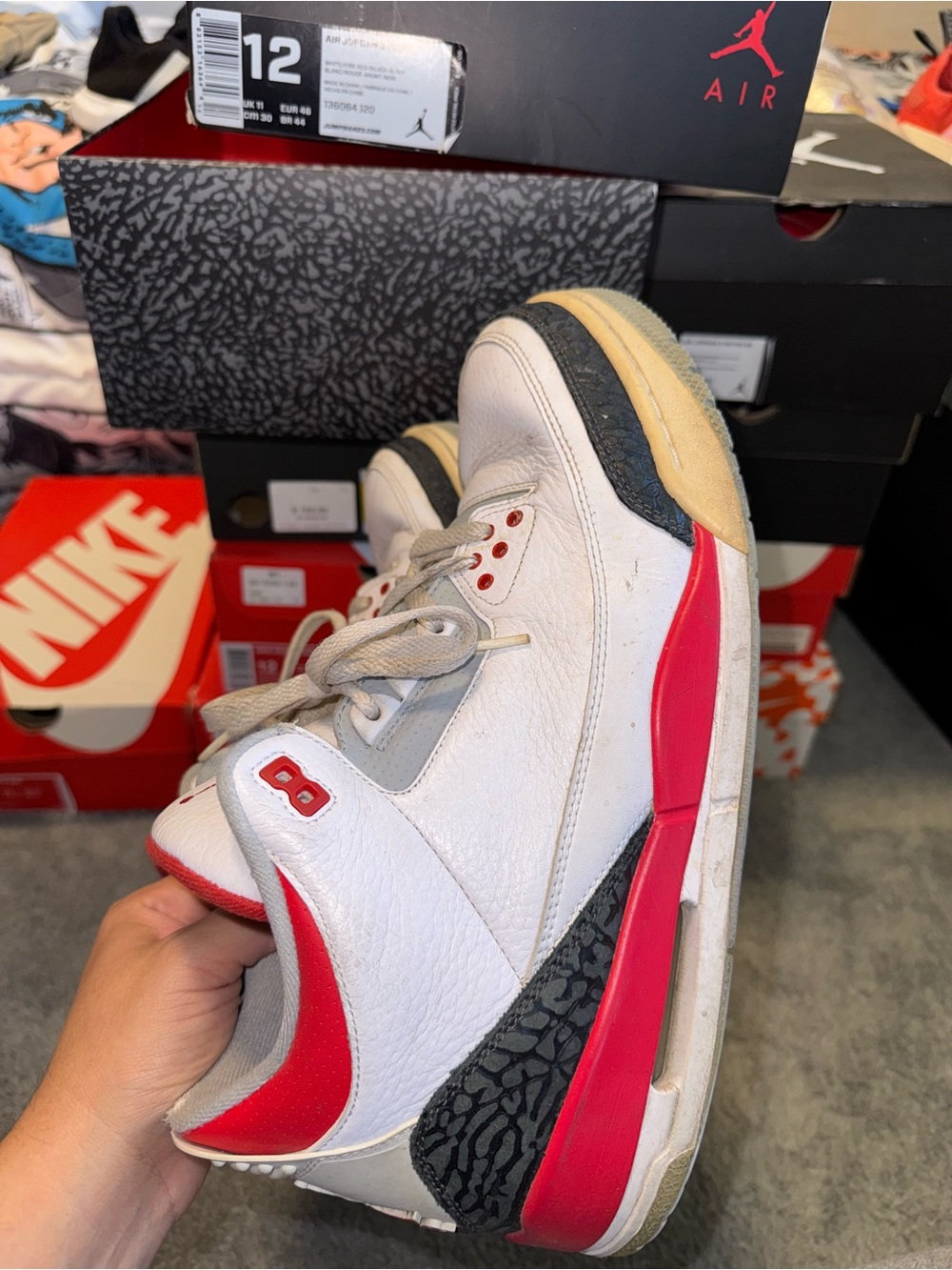 Jordan 3 Retro Fire Red 2013 release Men’s 12
